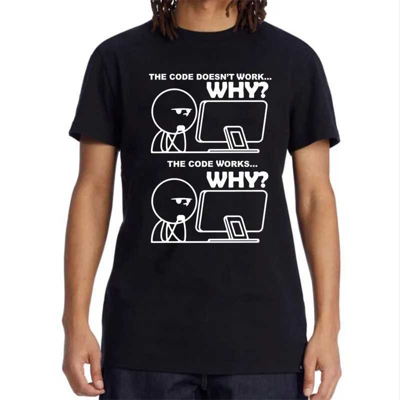 Mens T-shirt 100 Cotton Funny Programmer Print Summer Loose O-neCK Cool for Men Short Sleeve T-shirt Male Tees M260317