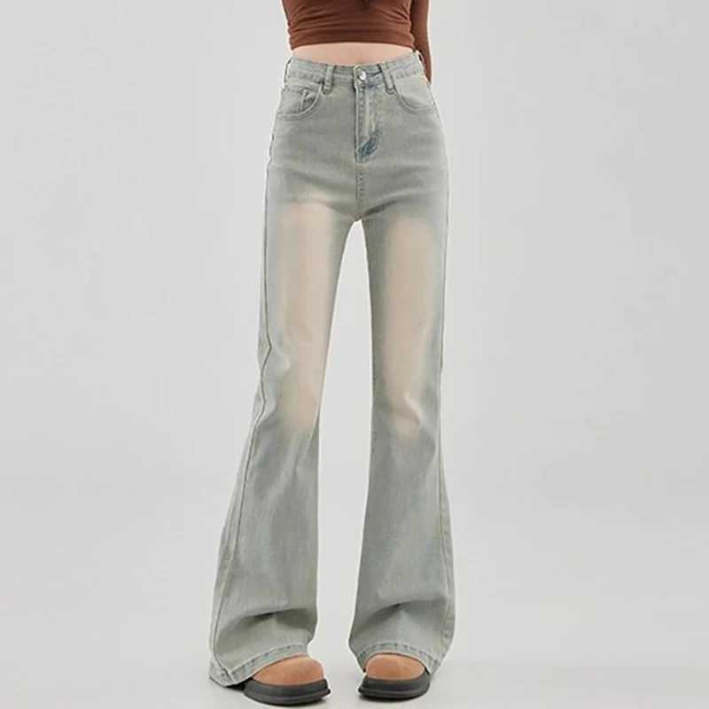 2026 Lady High Waist Thin Flared Jeans s Comfortable Straight Leg Denim Trousers Women Fashion Solid Casual Pants M260317