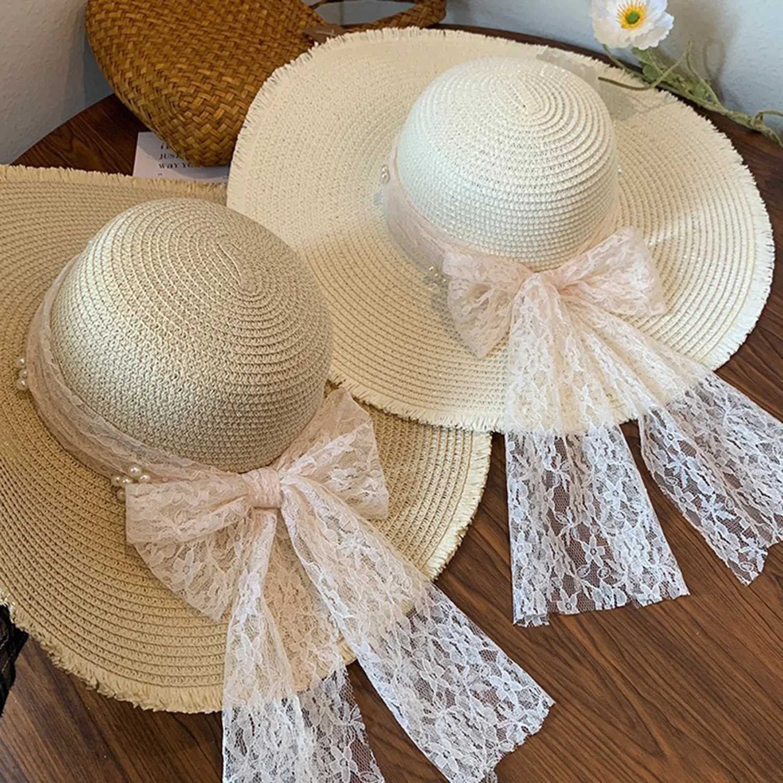 Summer Beach Straw Sun Hat Cool Beach Hat With Wide Brim Ribbon Designs Sun Protection For Women Outdoor Beach Vacation Travel H260317 - view 4
