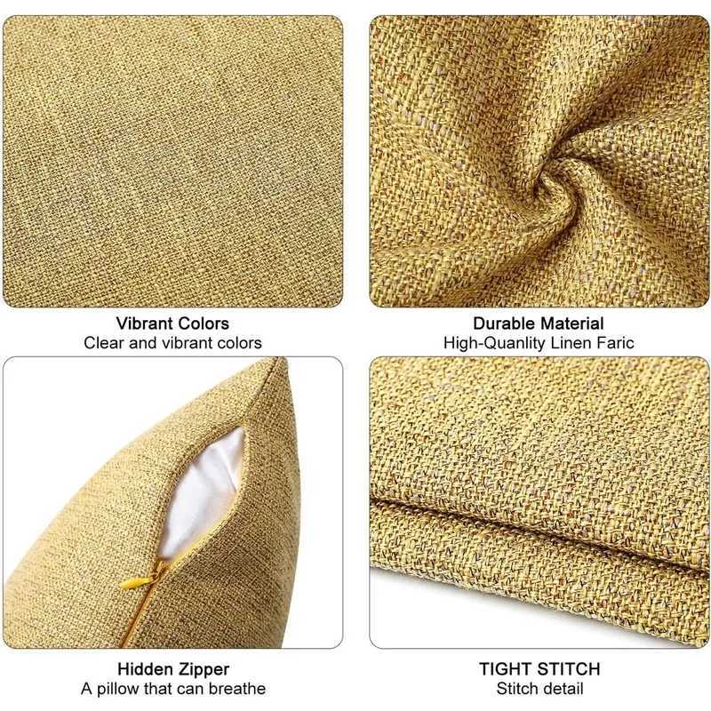 45x45cm Textured Throw Decorative Pillow Covers Square Accent Solid Cushion Cover Cozy Farmhouse Linen Pillow Case with Zipper D260317