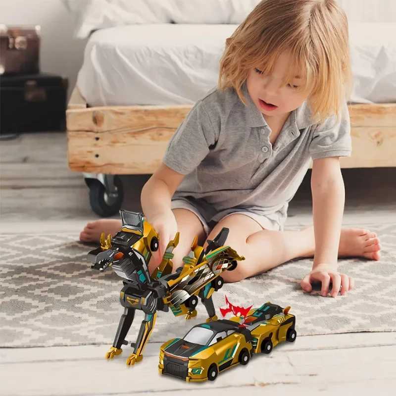 Collision Transforming Dinosaur Car Toy Magnetic Dinosaur Transformer Car Transform into Dinosaurs Fun Transforming Cars Gifts Y260316