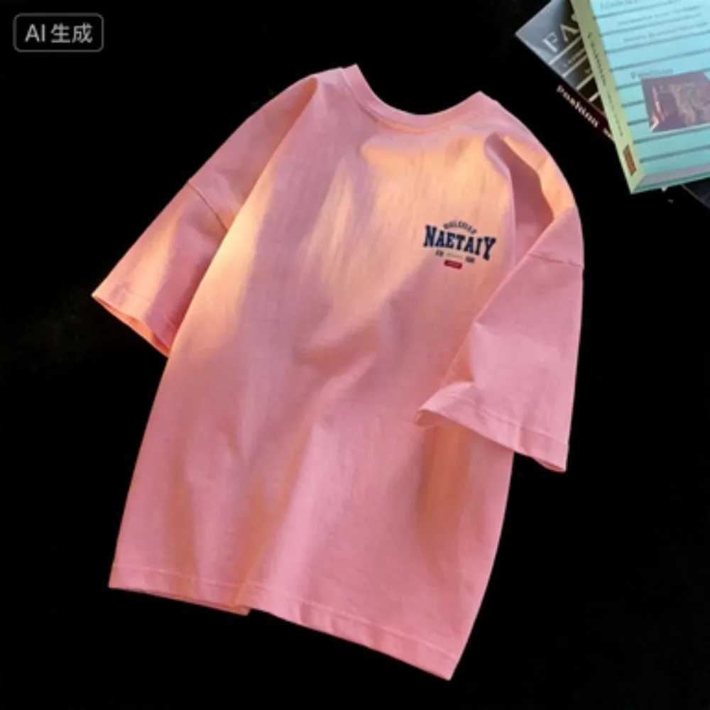 Men Summer Letter Pattern T-shirt Trendy and Fashionable Style 100 Cotton Loose and Casual Fit Suitable for Both Men and Women M260317