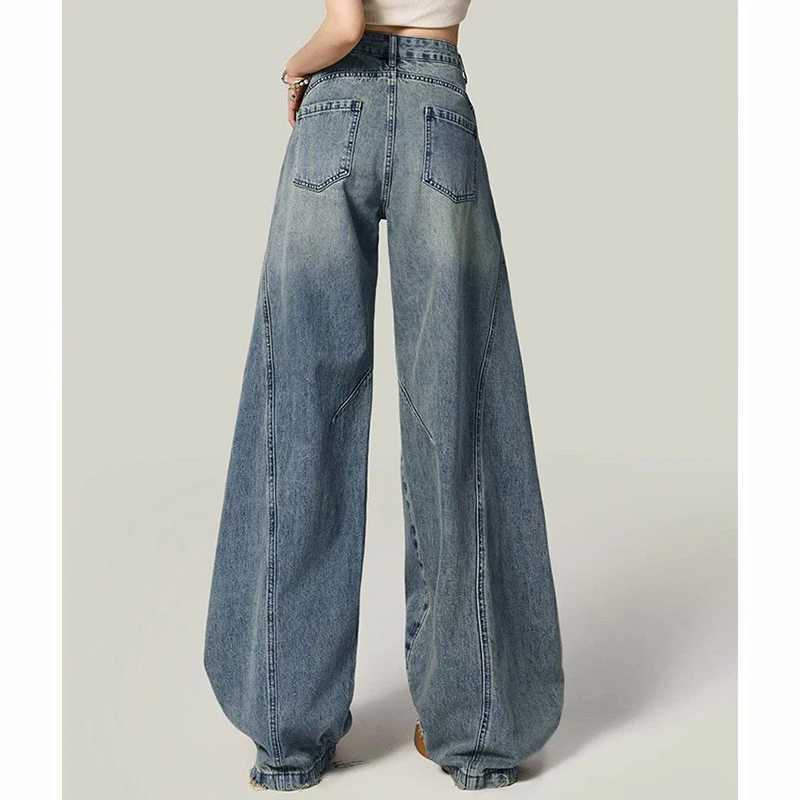 Hot Sale s Leisure Daily Jeans Women Ins Fashion High Waist Straight Leg Pants Female Chic Ripped Loose Denim Trousers M260317