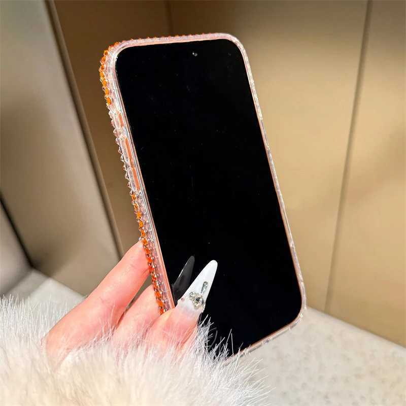 Luxury ar Orange Glitter Rhinestone Bling Phone Case For iPhone 17 Pro Max Air 11 12 13 14 15 16 Prax Shining Back Cover C260314