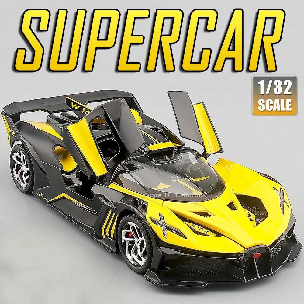 132 Bolide Tourbillon Supercar Model Toy Alloy Diecast Pull Back Sound Light Doors Opened Collection Sports Car for Adults Boys D260317