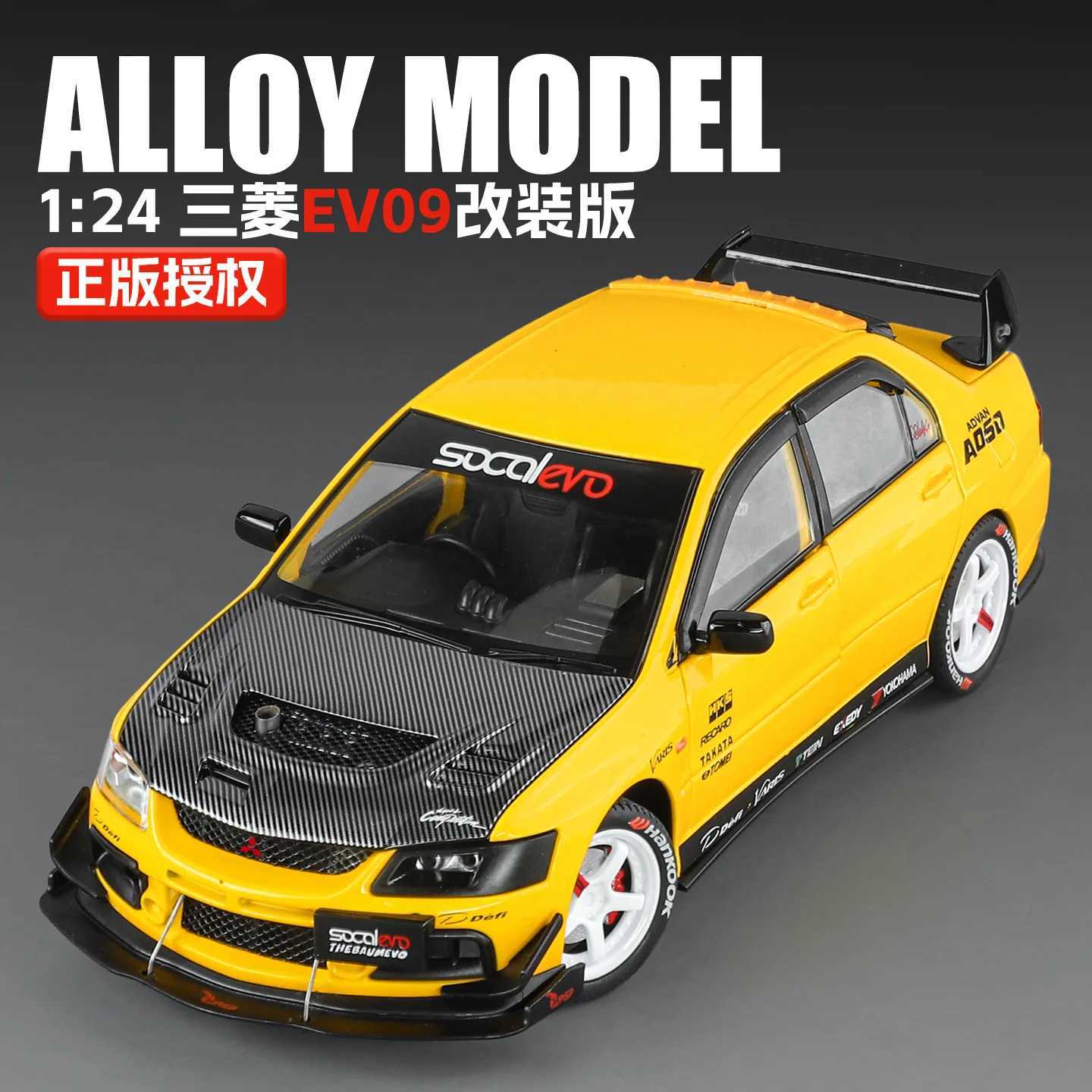 1 24 Mitsubishi EVO9 Modified Alloy Sound and Light Car Model Business Gift Meeting Room Decoration Toy Gift Collection D260317