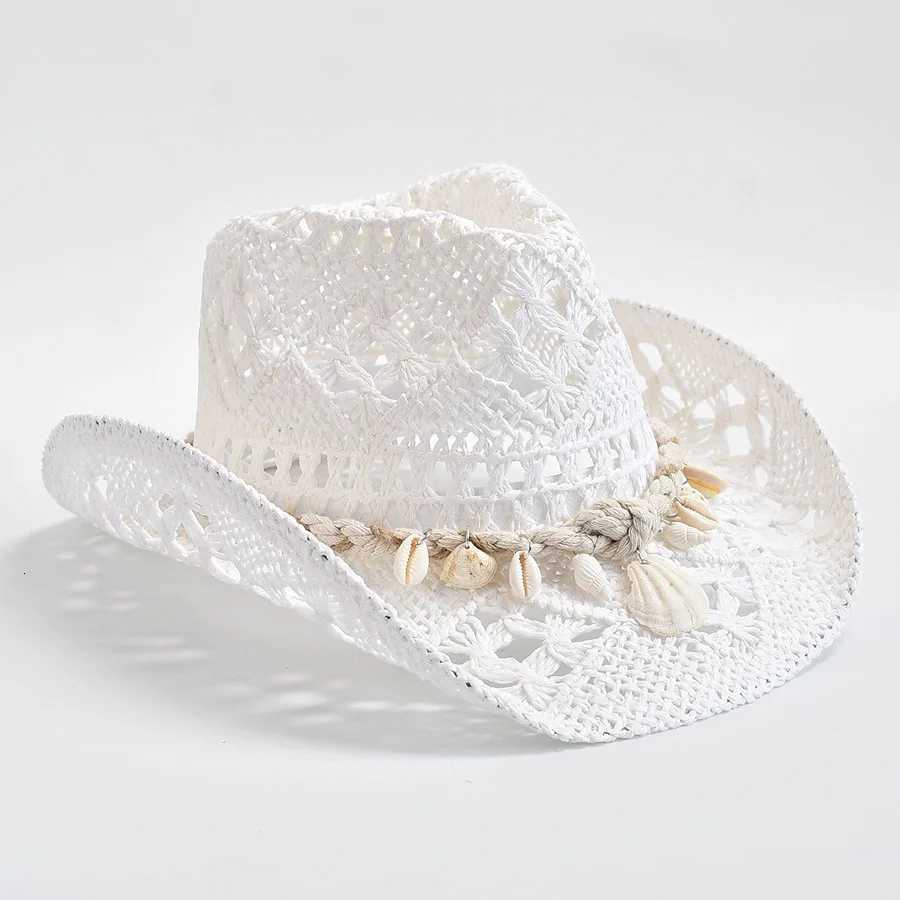 Summer Hand Woven Straw Hat for Women Shell Decoration Holiday Beach Sun Hat Chapeu Panama Feminino H260317 - view 4