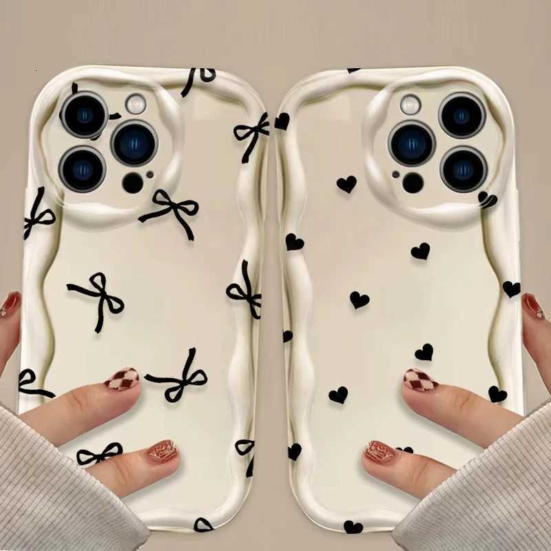 Black Bowknot Phone Case for iPhone 17 Air 16 15 14 13 12 11 Pro Max Plus 16E XR XS X 7 8 Shockproof Silicone Back Cover C260314