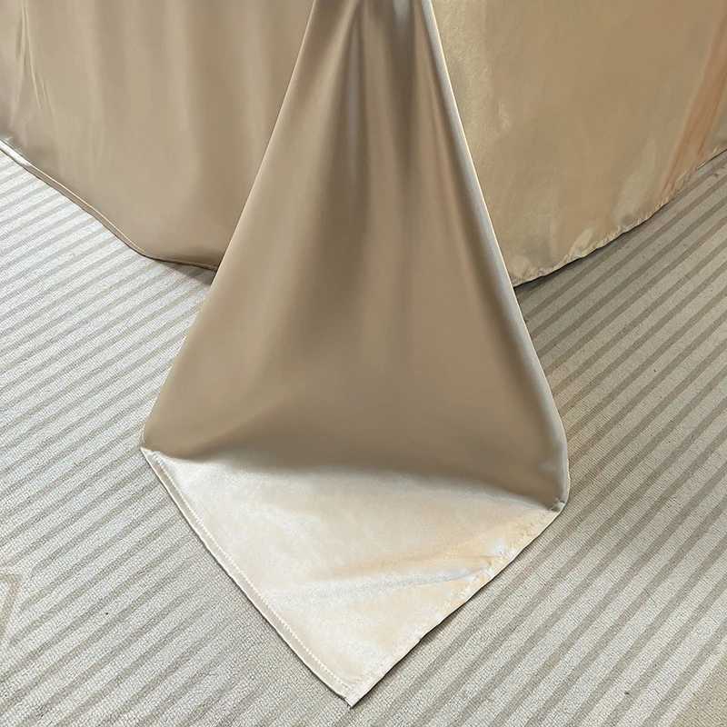 WOSTAR Luxury satin rayon bedding set four-piece set summer solid duvet cover bed sheet and pillowcase twin full queen king size D260317