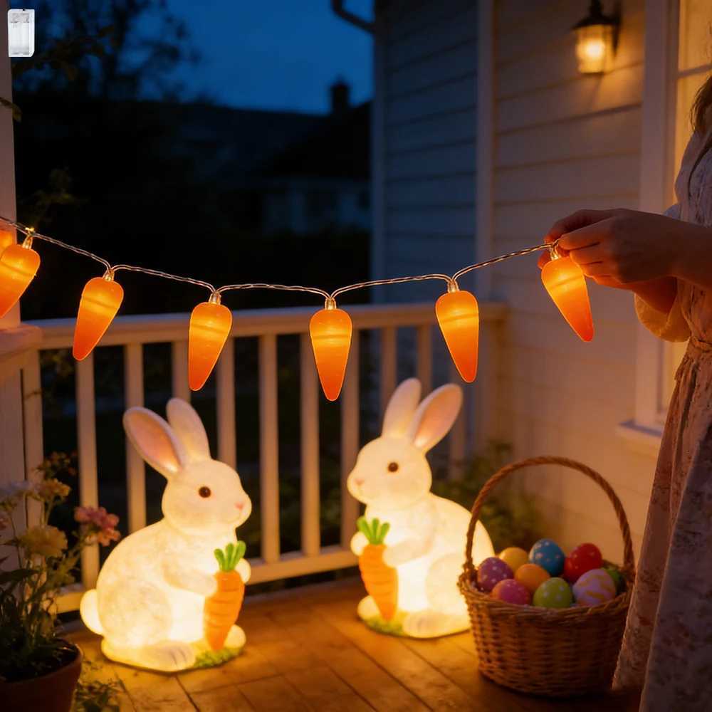 Easter Carrot Light String Easter Yard/party/dining Table/showcase/theme/gift/garden/photo Prop Decor Light Battery Powered H260316