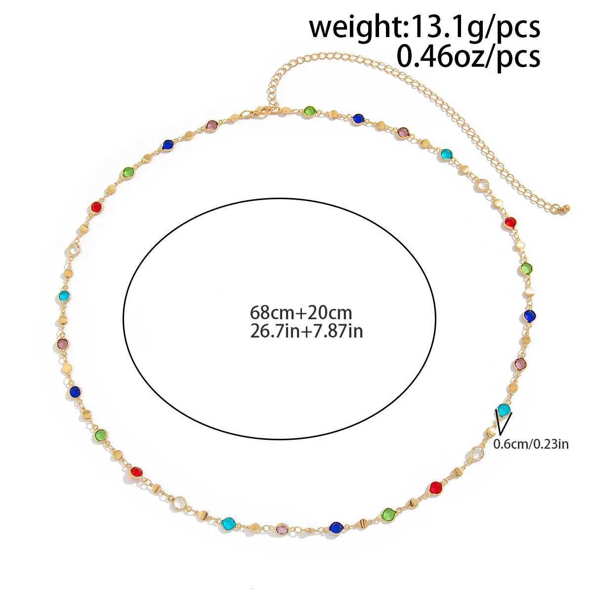 Simple Colorful Geometric Crystal Waist Belly Chain for Women 2025 Trendy Bikini Thin Belt Chain Body Jewelry H260316 - view 7