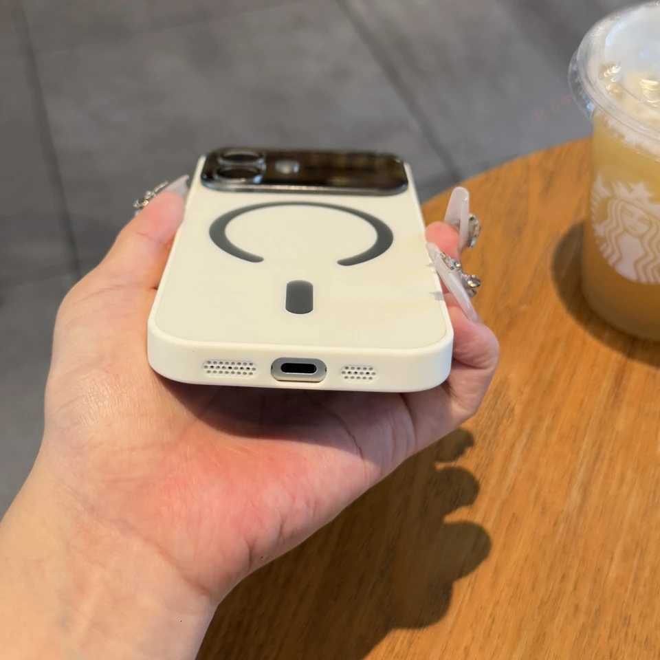 Official Magnetic Phone Case For iPhone 17 Air 11 12 13 14 15 16 17 Pro Max Big Window Charging Protector Cover C260314