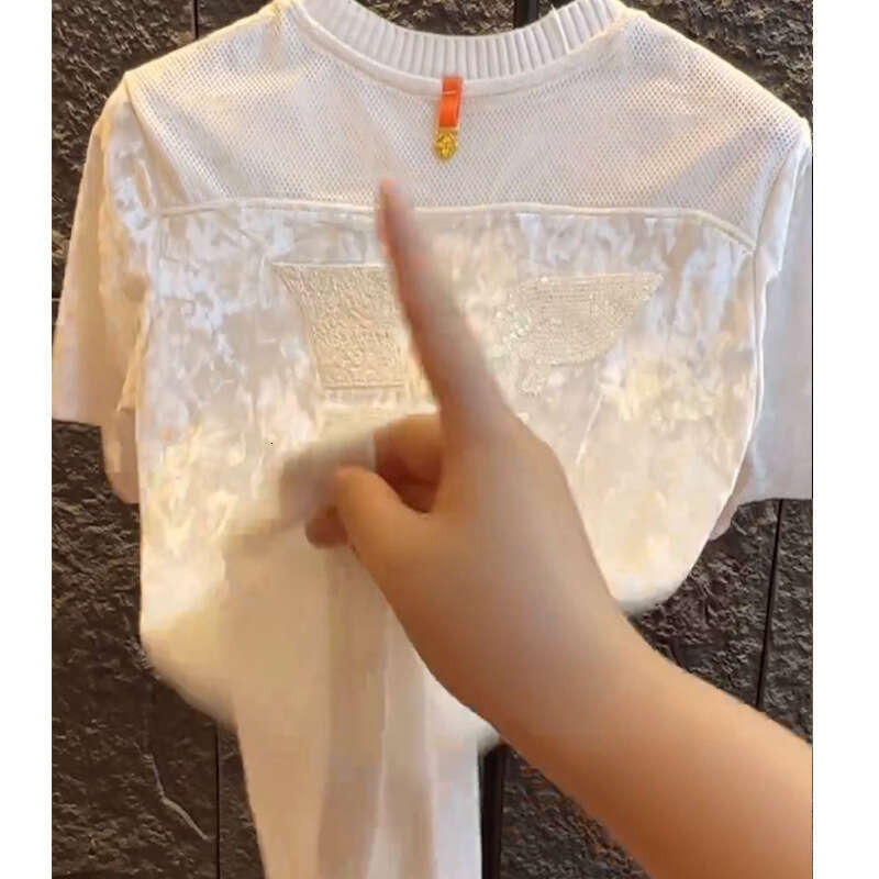 Trendy Fashion Versatile Men's Short-Sleeve Hot-Selling Sequin Embroidered Letter T-Shirt New Spring-Summer Casual Half-Sleeve Tee Luanyun