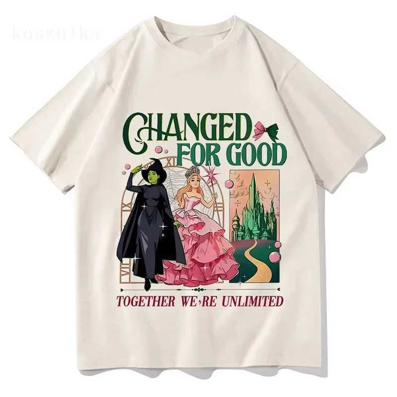 Wicked for Good The Soundtrack Tshirts Cotton Short Sleeve Loose Women T-shirt Fashion Loose Unisex Streetwear Graphic T Shirt M260317