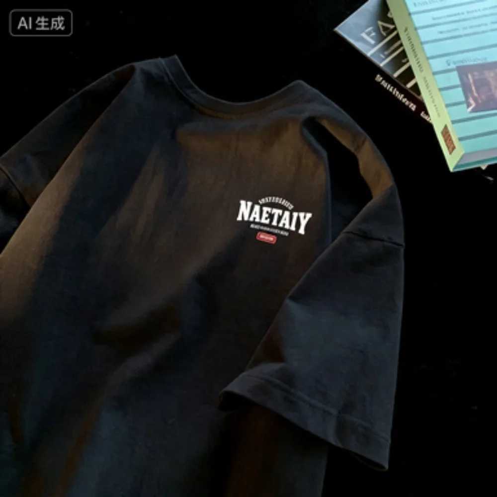 Men Summer Letter Pattern T-shirt Trendy and Fashionable Style 100 Cotton Loose and Casual Fit Suitable for Both Men and Women M260317