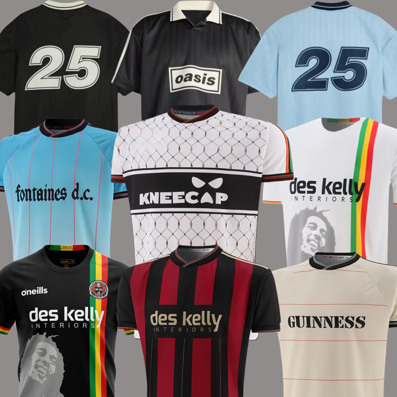 25 26 Oasis Tour Jacquard Jersey soccer maillot de foot football black Oasis Live Bohemians 2025 135th Anniversary Football Shirts Kit Fontaines OasisS