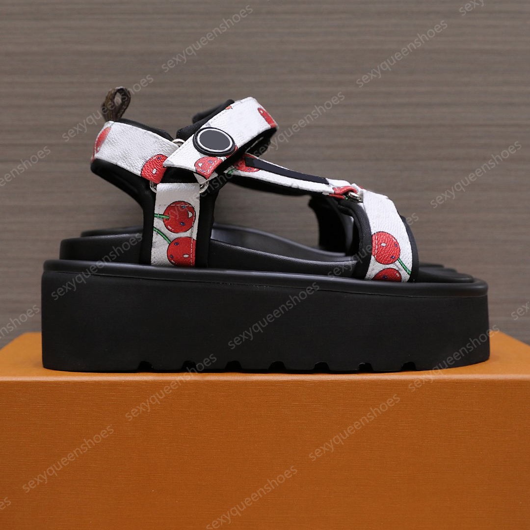 Top quality couple sandals 6cm platform heel casual slide shoes women men luxury designer shoes fashionable summer party height increasing flat shoe size 34-46