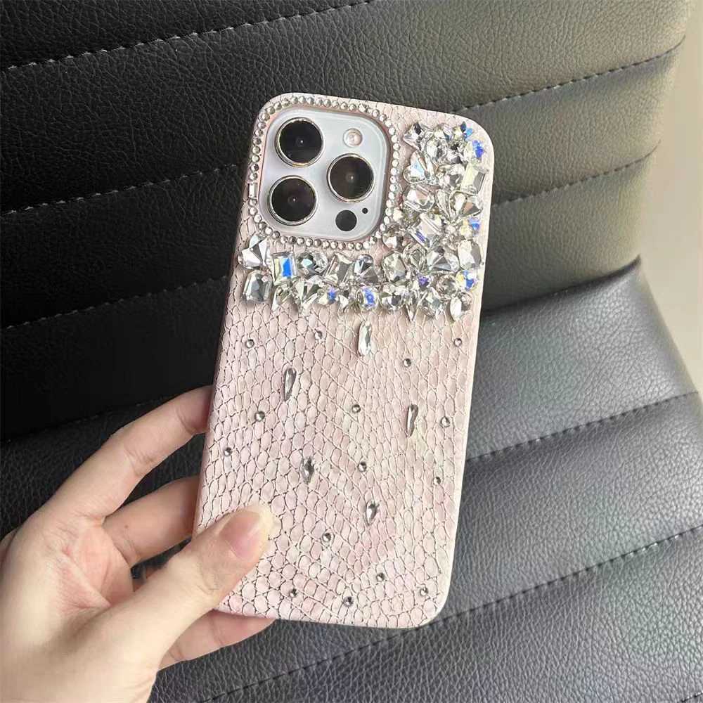 Luxury Glitter Snake Leather Diamond Crystal Phone Case Cover For iPhone 17 16 15 13 14 11 12 Pro Plus Max C260314
