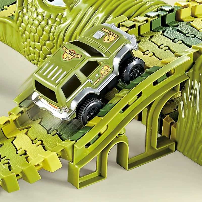 1/2/3pcs Universal Plastic Rail Car Toys fit for Dinosaur Assembly Bend Flexible Racing Track Toys for Children Gifts Y260316