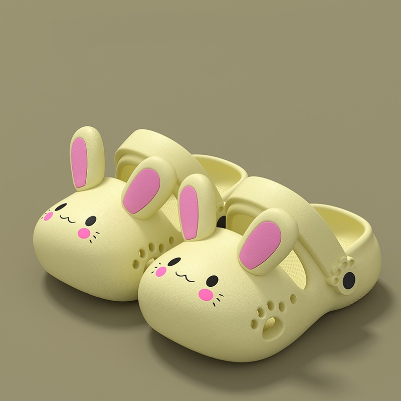 Kids Clogs Cartoon Bunny Slippers Girls Boys Non-Slip Kids Shoes Soft EVA Slippers Lightweight Beach Shoes Pool Shower Slippers Indoor Outdoor Slipper