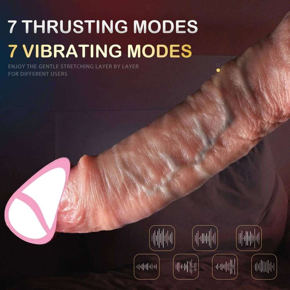 Erotic Dildo Telescopic Vibrator Vagina Penetration Realistic Large Penis Anal Plug With Female Sex Toys Heated Thruster 26H0317
