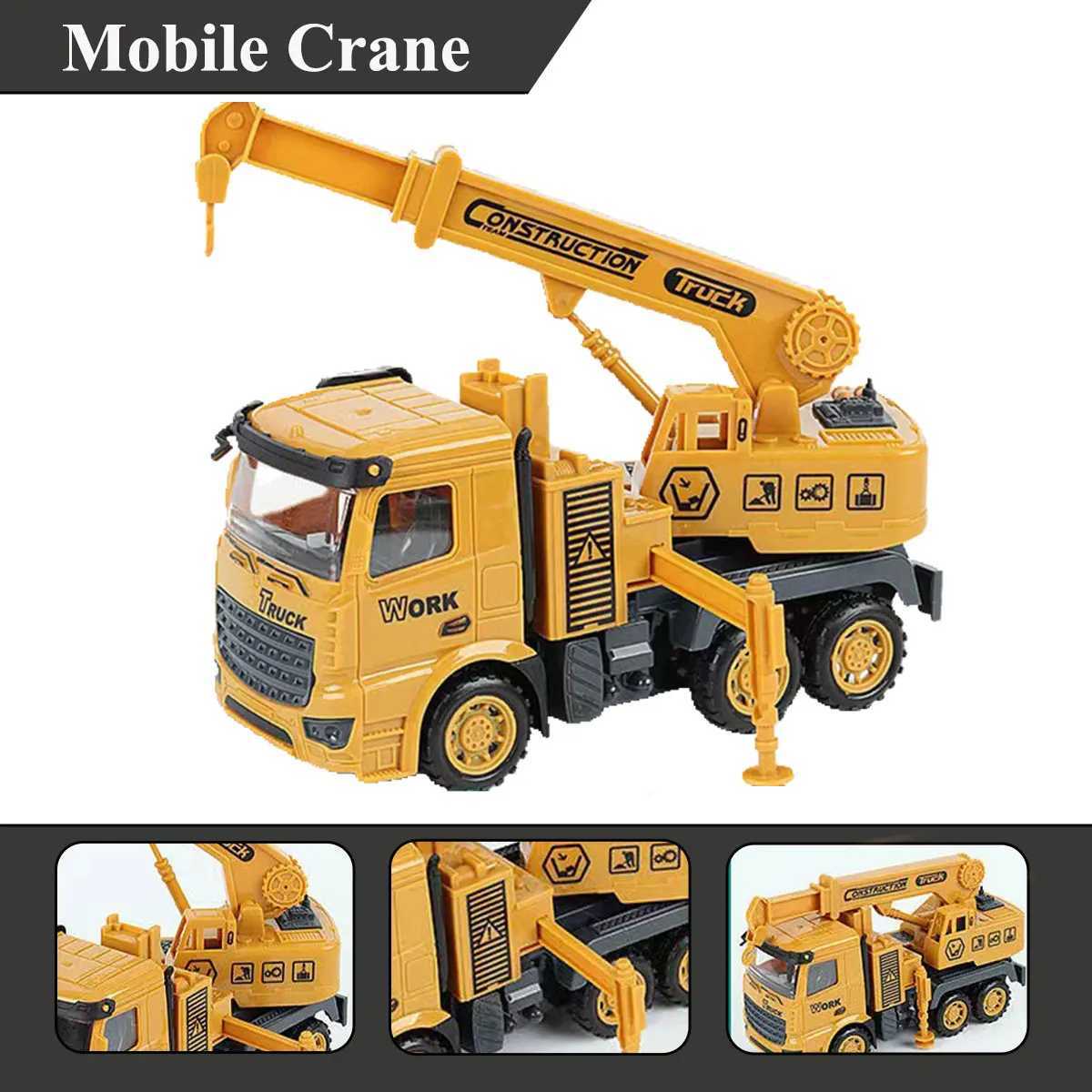 1 PCS Engineering Vehicle Toy for Children Inertial Model Play Plastic Car Kid Mixer Truck Crane Bulldozer Excavator Boy Gift D260317