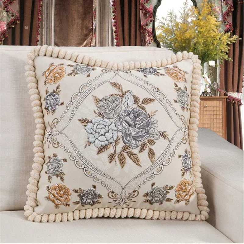 European Style Sofa Pillow Cushion Luxury Living Room Home Pillows Dust Proof Backrest Cushion Can Be Disassembled Washed D260317