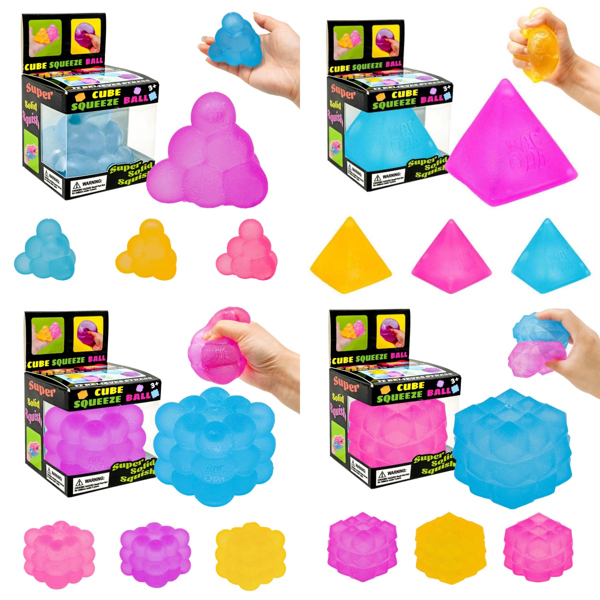 Needoh Styles Squishy Toys Imitation Needoh Geometric Gummy Boxed Fidget Sensory Toys Office/School Stress Relief Cube Gifts for Kids/Adults By Sea..