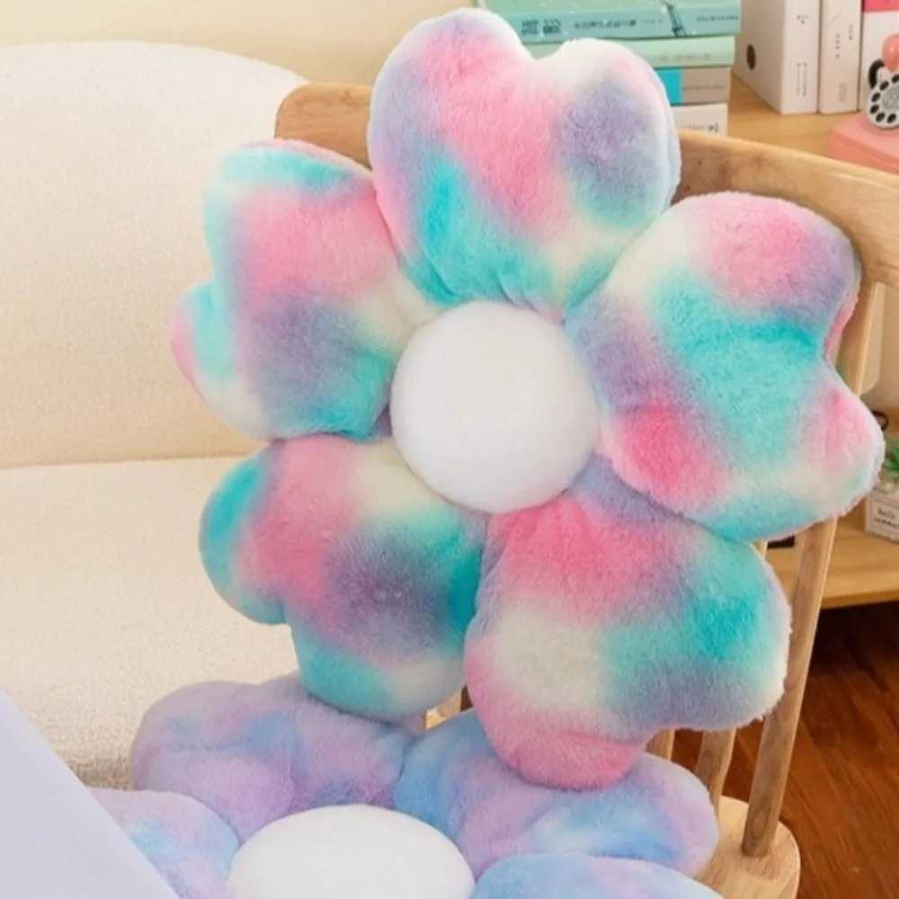Sofa Cushions Colorful Flower Pillow Soft Fluffy Petals Seat Cushion Hip Protective Cherry Blossom Mat For Home Office Bedroom D260317