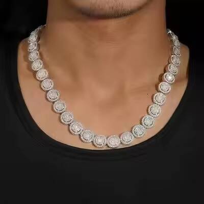 Iced Cuban White Gold Chain Hip Hop Fashion White Gold Cuban Diamond Necklace with IGI Certificate Rose Gold Jewelry