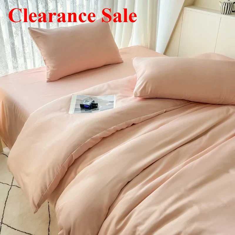 2025 Summer Cool Ice Silk Solid Color Duvet Cover Size Twin/Full/Queen/King D260317