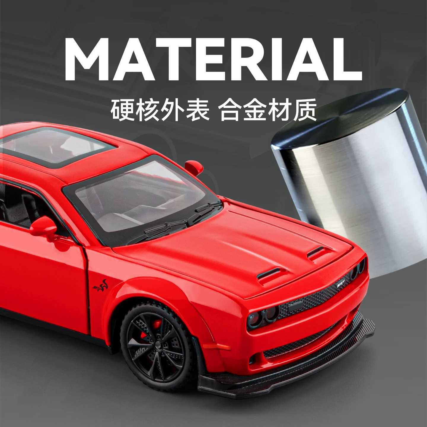 132 Dodge Challenger Hellcat Redeye Alloy Metal Diecast Model Car Desktop Display Collectible Ornament Holiday Present For Boy D260317