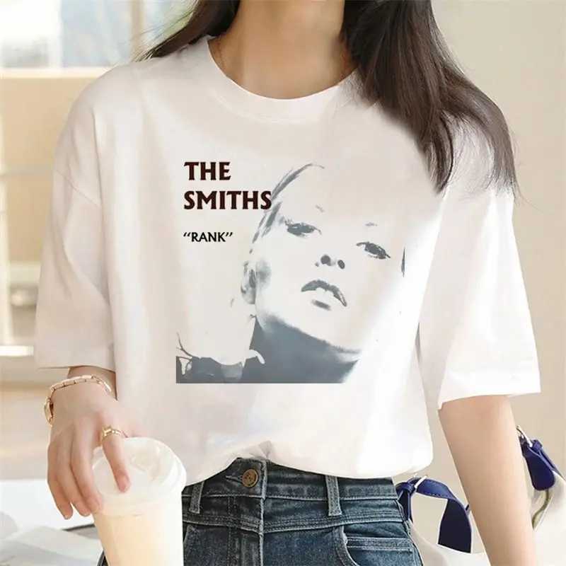 The Smiths Print T-Shirt Summer Trend White Short Sleeve Neck Casual Sport Aesthetic Clothes Harajuku Womens Graphic T Shirts M260317