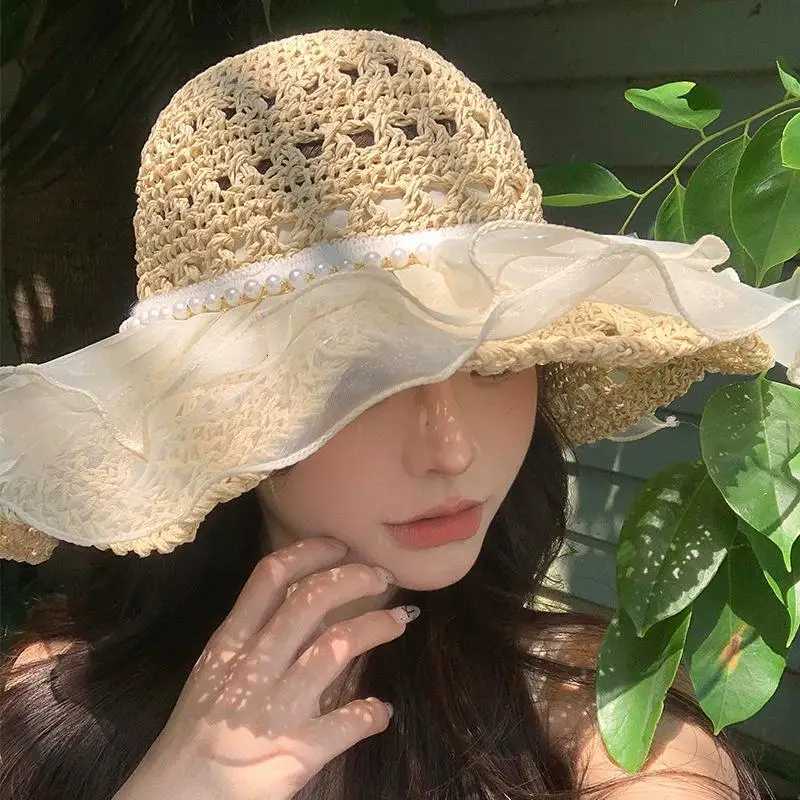 Summer Straw Hat Foldable Sun Hat Wide Large Brim Beach Hats Fashion Holiday Straw Hat Beach UV Protection Cap H260317 - view 3