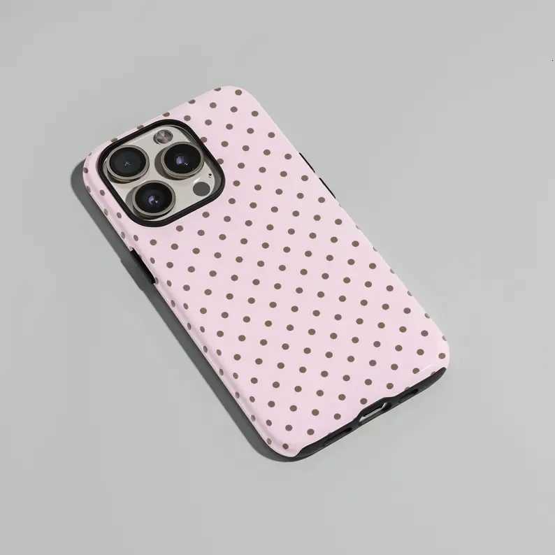 Cute Polka Dots Phone Case for IPhone 17 16e 16 15 14 13 12 11 X XS XR XSMAX 7 8 Air Pro Max Plus Luxury Double-layer Cover C260314