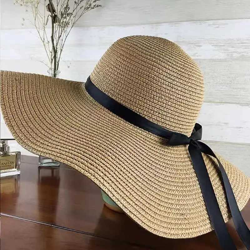 COKK Women Summer Hat Straw Sun Hat Beach UV Protect Travel Cap Lady Cap Female Simple Foldable Wide Brim Floppy Girls Beach Hat H260317 - view 4