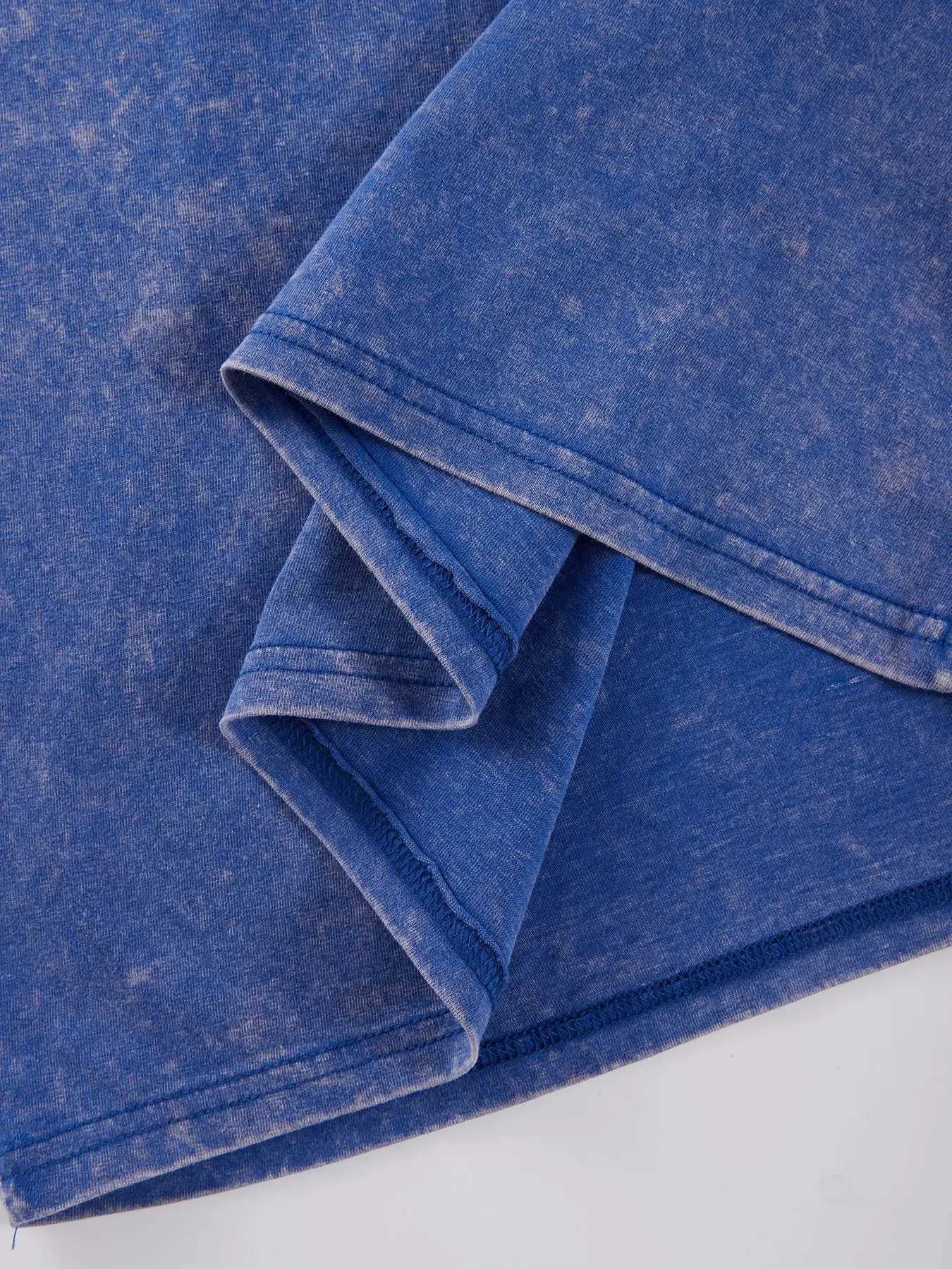 Houston Skeleton Pattern Male Sport Washed T Shirts Cotton All-Match T-Shirt Loose Crewneck Short Sleeve Street Comfy Streetwear M260317