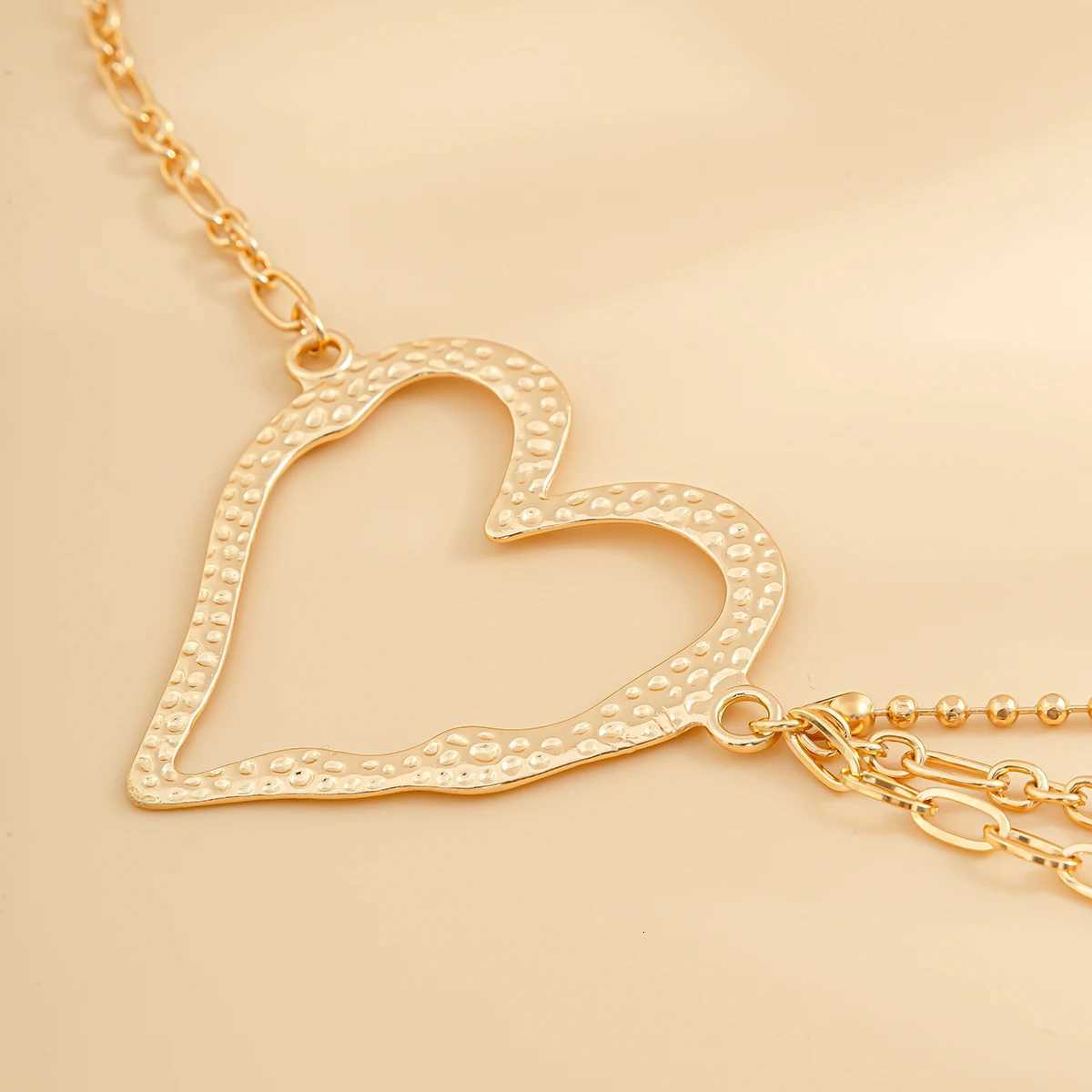 IngeSightZ Classic Metal Multilayer Belly Chains For Women Hollow Gold Color Heart Beach Bikini Waist BoDY Chain Jewelry H260316 - view 4
