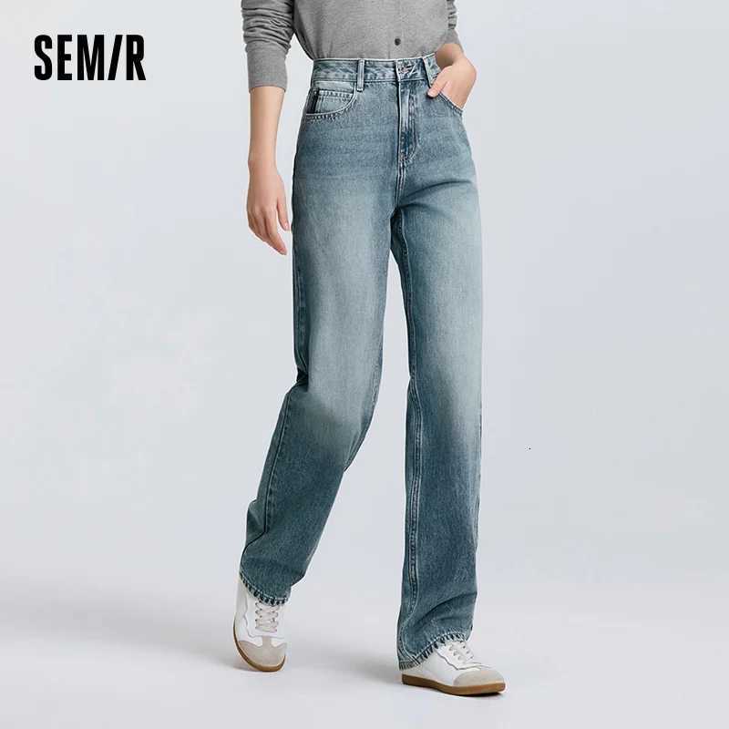 Semir Jeans Women Simple Long Trousers 2025 New Spring Straight Tube Trousers TrendyT260317