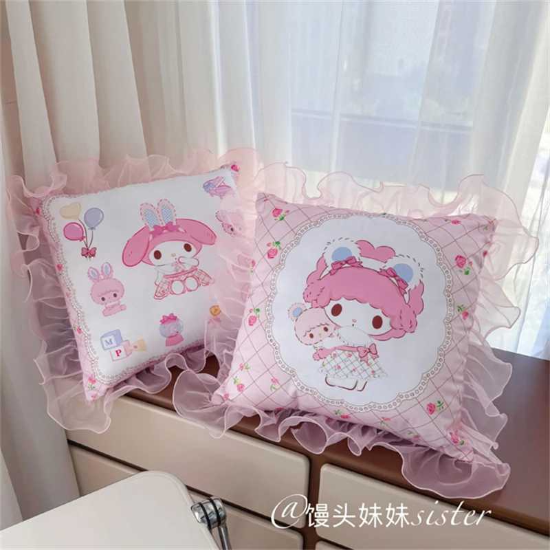 Kawaii My Melody Sweet Piano Back Cushion Cartoon Throw Pillow Sofa Bedroom Home Decor Cuddly Cushion Washable D260317