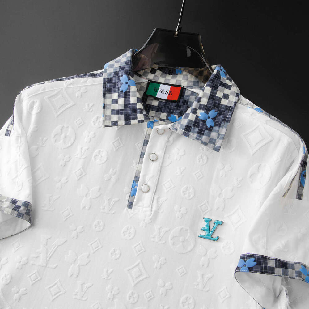 European High-End Men's Short-Sleeve Floral Print Polo Shirt Trendy And Light Luxury 2026 Summer New T-Shirt Top Luanyun