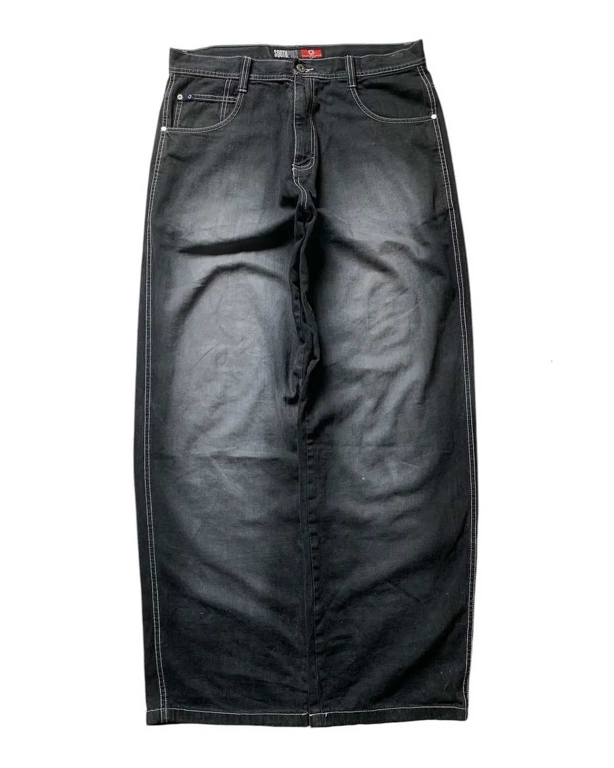 New Retro wash Jeans Loose Jeans Mens and Womens Y2K Harajuku Gothic Hip Hop Skateboard Pants Streetwear womenT260317