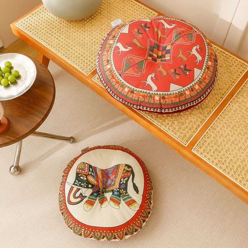 Bohemia Cotton Linen Chair Cushion Geometric Cotton And Hemp Round Chair Cushion Yoga Meditation Floor Mat Sofa Pillow Cushion D260317