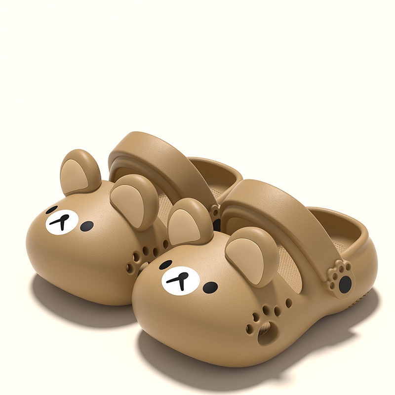 Toddler Sandals Cute Bear Clogs Non-Slip Kids Shoes Soft EVA Slippers Summer Beach Shoes Pool Shower Slippers Indoor Outdoor Slippers Girls Boys Kids 
