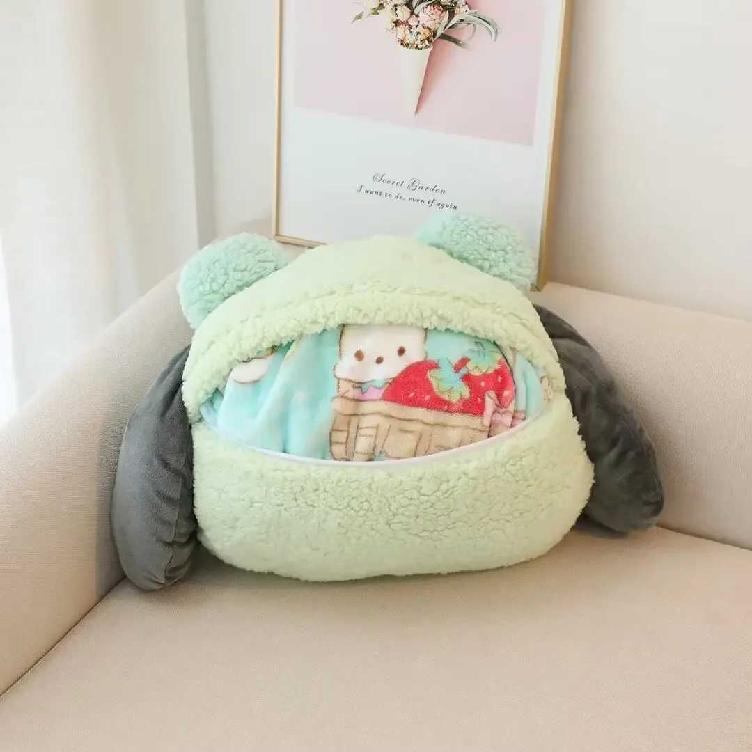 Comfortable Kuromi My Melody Pillow Blanket Stuffed Japanese Style Cinnamoroll Pom Purin Back Cushion Hug Plushies Gifts D260317