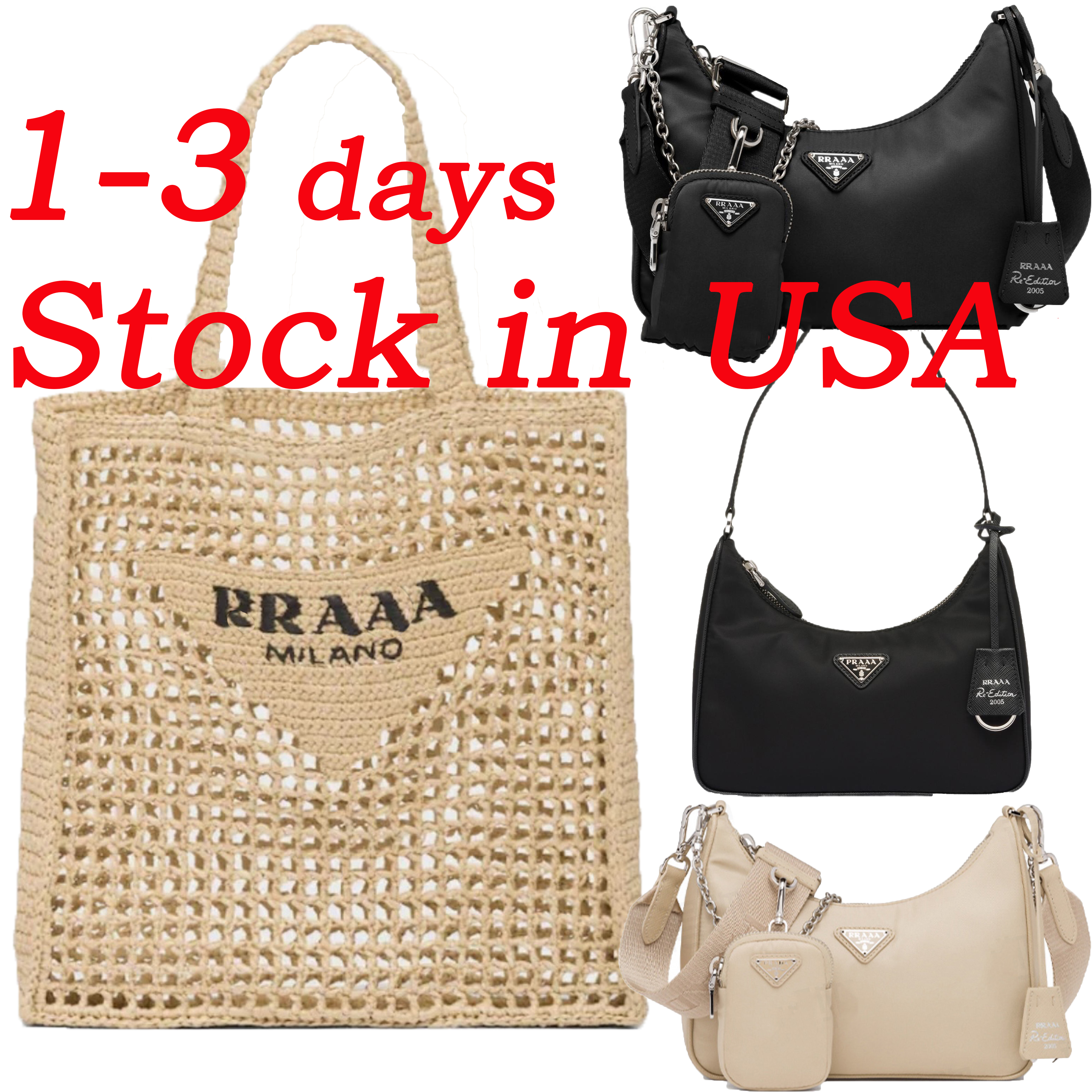 Tote Bag beach bag Straw bag Designer Bag High quality Woven for Summer Black apricot Outdoor Travel Large Handbag Lafite grass woven bag nylon 10A underarm bag