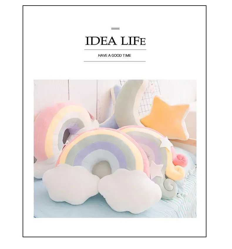 Hot Big Rainbow Sofa Cushion Surprise Birthday Gift Warm Decoration for Home Childrens Room Bedhead Chair Cushion Cute Pillow D260317
