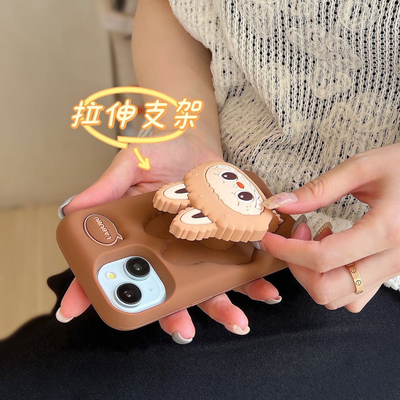 Cartoon stand Labubu iPhone14/13 compatible with 12/11 Apple 17/16/15PROMAX phone case - view 3