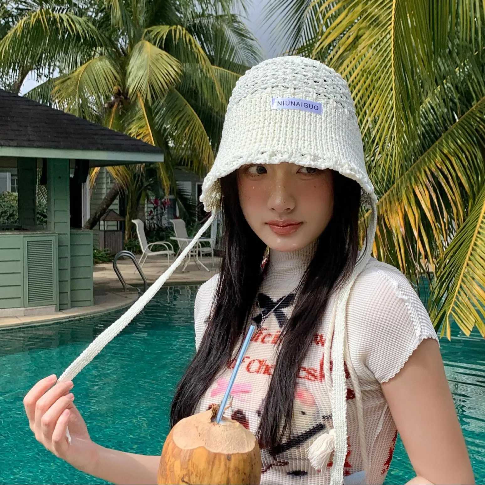 Womens Sun Hats Fashion Blue CapWoven Fishermans Hat Summer Large Brim Sunshade Basin Hat Light Breathable Sun Protection Hat H260317 - view 5