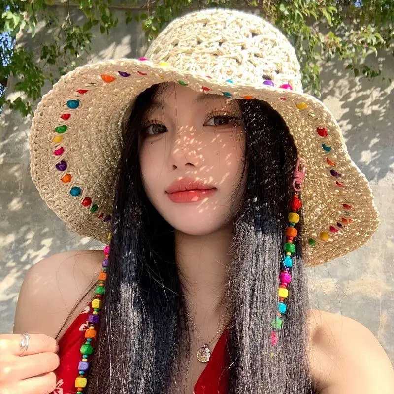 Summer Straw Hat Foldable Sun Hat Wide Large Brim Beach Hats Fashion Holiday Straw Hat Beach UV Protection Cap H2603171 - view 3